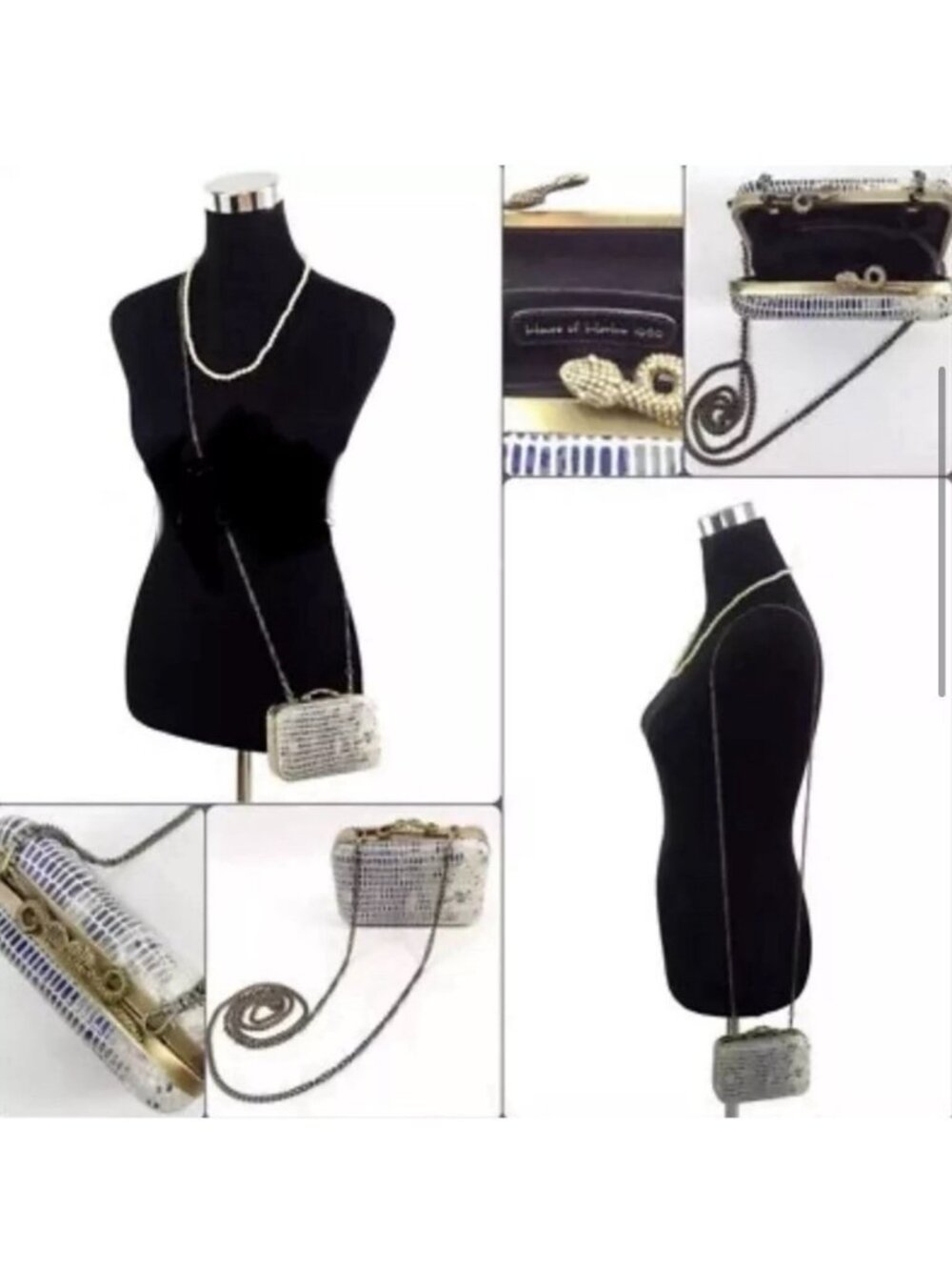 VTG NWT House of Harlow 1960 Blue Embossed Leather Snake Skin Bag | McBling Y2K - Picture 16 of 16